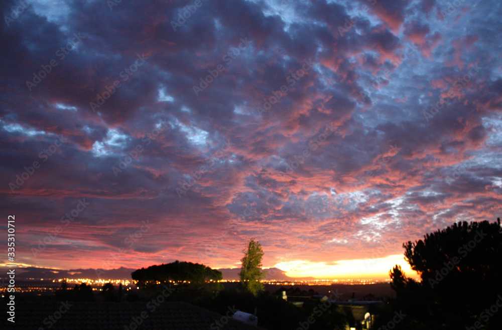 Dramatic sunset over the city Dramatic sunset over the city