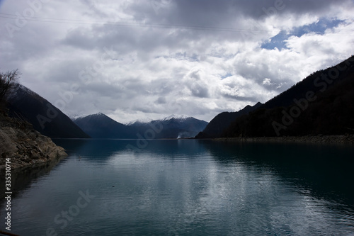 beautiful lake and mountains in Tibet, China 