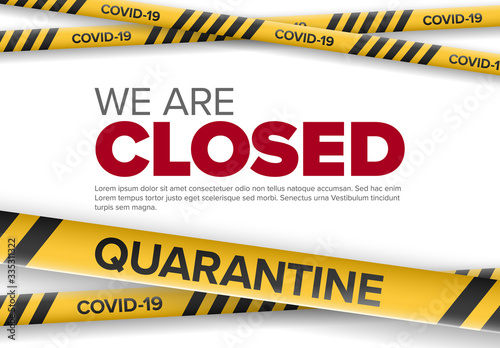 Shop closed flyer template with coronavirus information