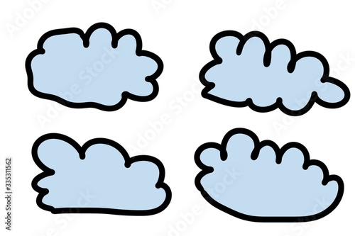 Speech bubbles. Hand drawn sketch in comic book style. Vector illustration