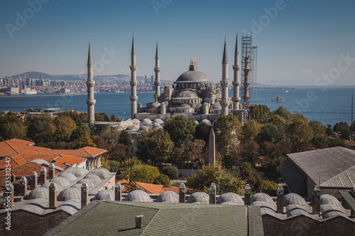 Turkey, the city of Istanbul, in the pictures one of the mosques of the city, outside.