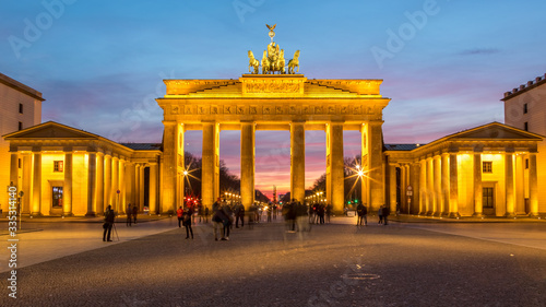 The Brandenburg Gate of Berlin at blue hour