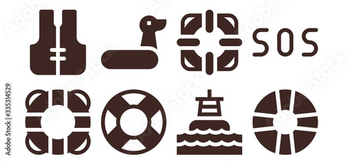 preserver icon set