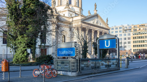 Photography Entrence of Stadtmitte subway in Berlin Subway