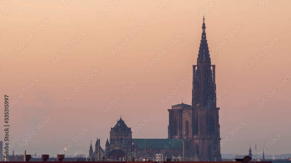 Fototapeta premium Poranna panorama Strasburga