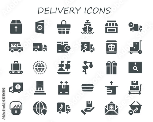 Modern Simple Set of delivery Vector filled Icons
