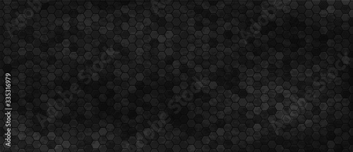 Black wall with hexagon tiling