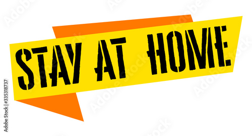 Stay at home slogan with house and heart inside. Protection campaign or measure from coronavirus, COVID 19. Stay home quote text, hash tag or hashtag. Coronavirus, COVID 19 protection logo.
