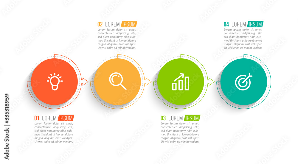 Minimal Business Infographics template. Timeline with 4 steps, options and marketing icons .Vector linear infographic with four conected elements. Can be use for presentation. Minimal Business Infographics template. Timeline with 4 steps, options and marketing icons .Vector linear infographic with four conected elements. Can be use for presentation.