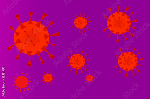 Symbol with gradient background for viruses such as coronavirus, sars.