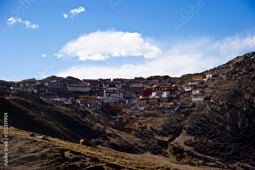 view from the top of the mountain in Tibet, China 