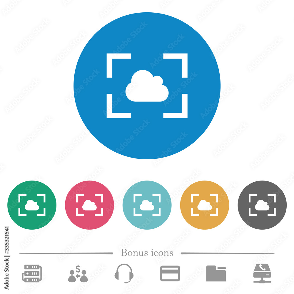 Camera white balance cloudy mode flat round icons Camera white balance cloudy mode flat round icons