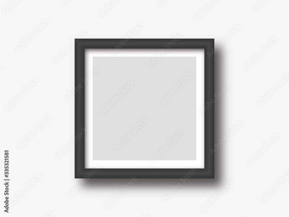 Square wall photo or painting frame mock up