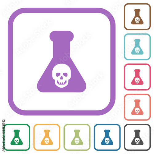 Dangerous chemical experiment simple icons