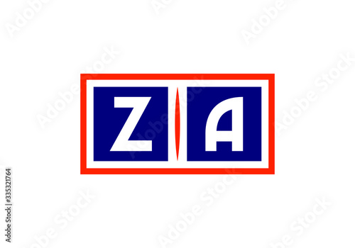 Free Download Bold Graphic Design Featuring Blue Square with Z and A Letters in a Red Frame Design - GFXLoad