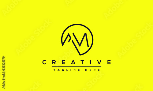 AM Letter Logo Design. Creative Modern A M Letters icon vector Illustration.