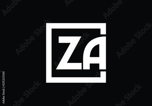 Free Download Modern Square Logo Featuring Letters ZA in Bold White on a Black Background for a Business Brand - GFXLoad