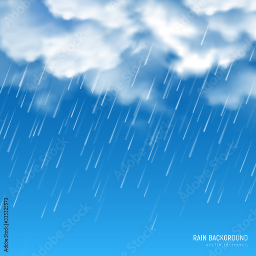 Clouds Rain realistic Composition 