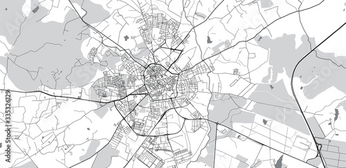 Urban vector city map of Evora, Portugal photo