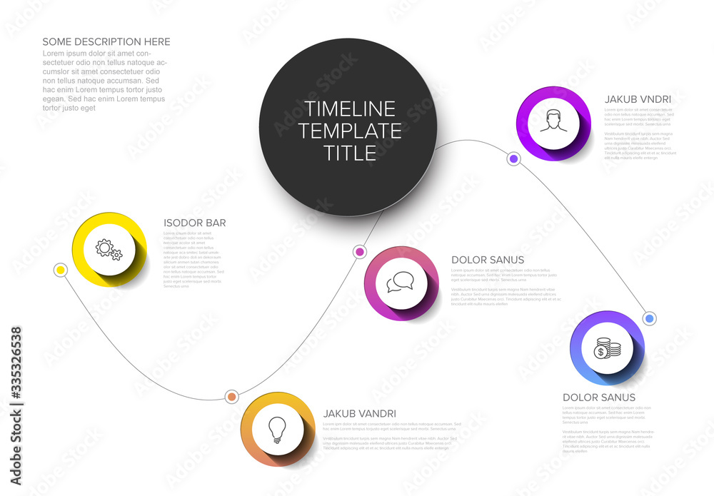 Infographic Diagonal Timeline Layout Stock Template | Adobe Stock
