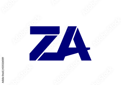 Free Download Minimalist Logo Design Featuring Overlapping Blue Initials of 'Z' and 'A' Against a Clean White Background Promoting Brand Identity - GFXLoad