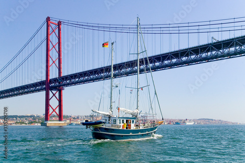 sailing yacht passing the B...