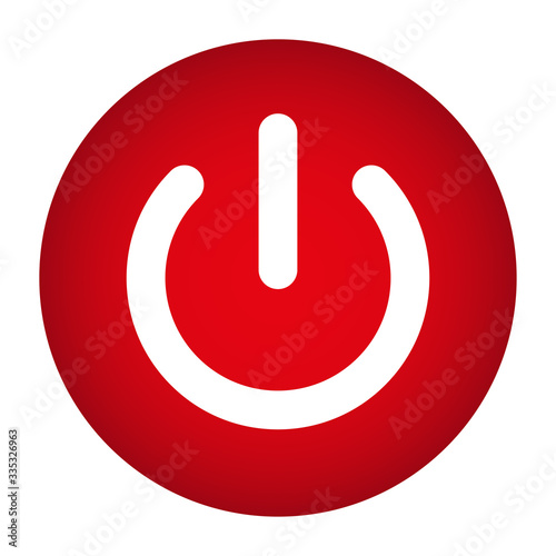 Power button icon. On Off symbol. Image isolated on white background. Flat style. Vector