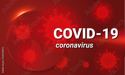 Covid-19 background, background virus strain of MERS-Cov and Novel coronavirus 2019-nCoV. Vector concept of dangerous virus in China with medical cell.