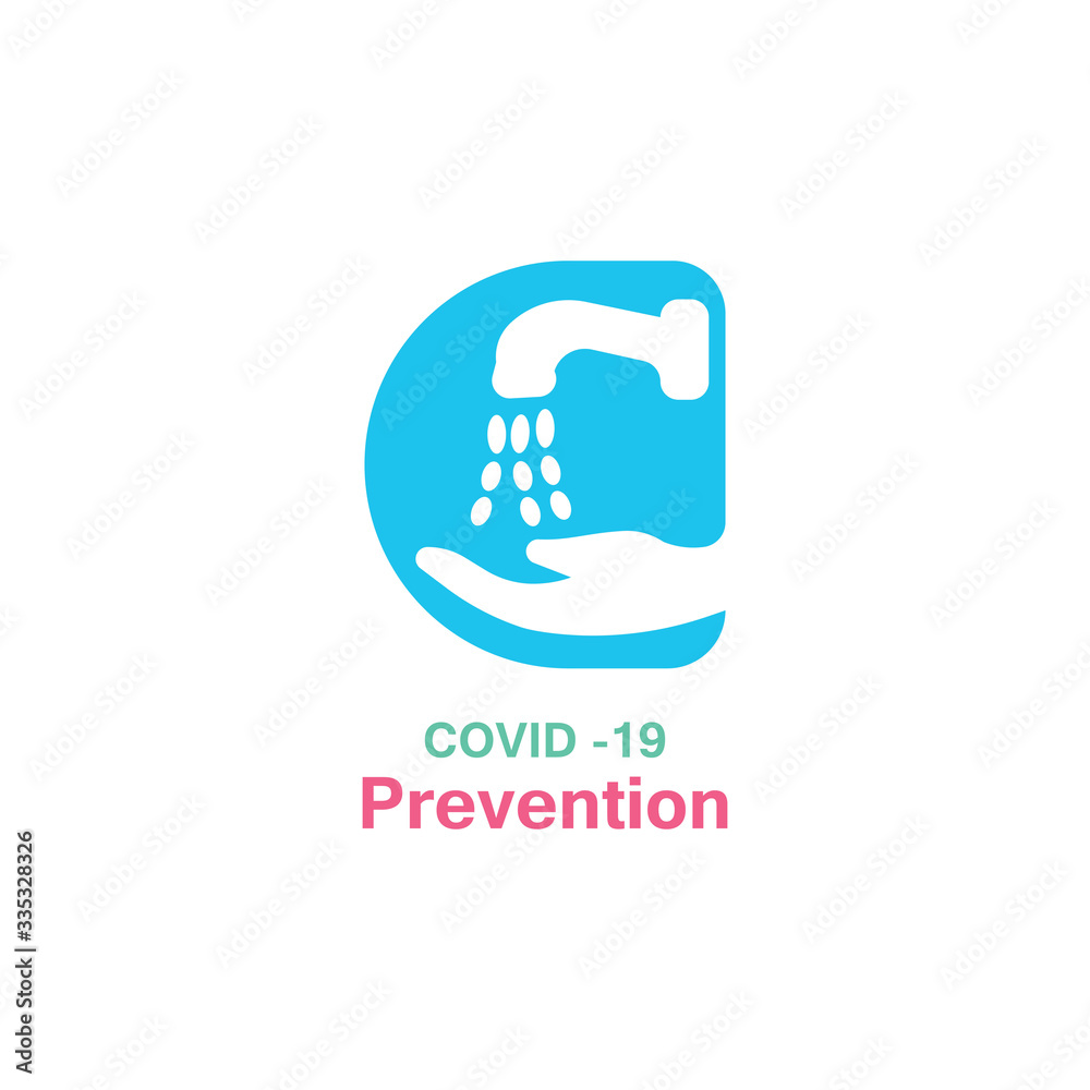 Washing your hands. prevention methods Covid-19, virus corona template vector