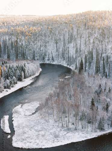 frozen river in winter