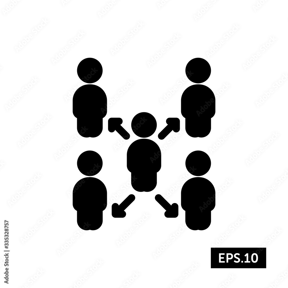 Coronavirus Social Distancing Icon, Social Distancing Sign/Symbol Silhouette Vector Coronavirus Social Distancing Icon, Social Distancing Sign/Symbol Silhouette Vector
