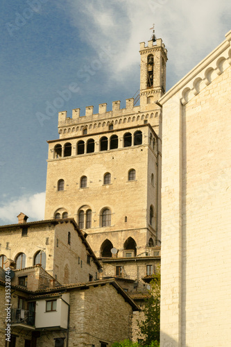 Gubbio, central Italy. The"Palazzo dei Consoli" a huge stone palace built in the middle age