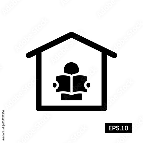 Coronavirus Stay At Home Icon, Stay At Home Sign/Symbol Silhouette Vector