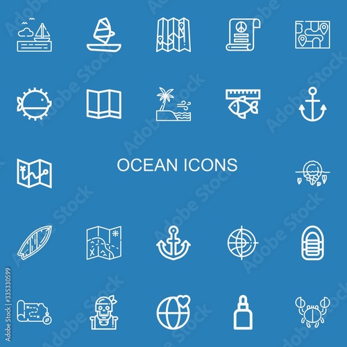 Editable 22 ocean icons for web and mobile
