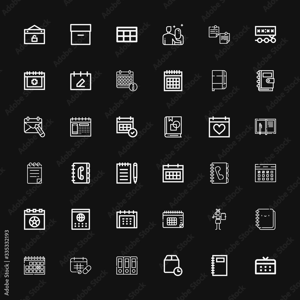 Editable 36 organizer icons for web and mobile Editable 36 organizer icons for web and mobile