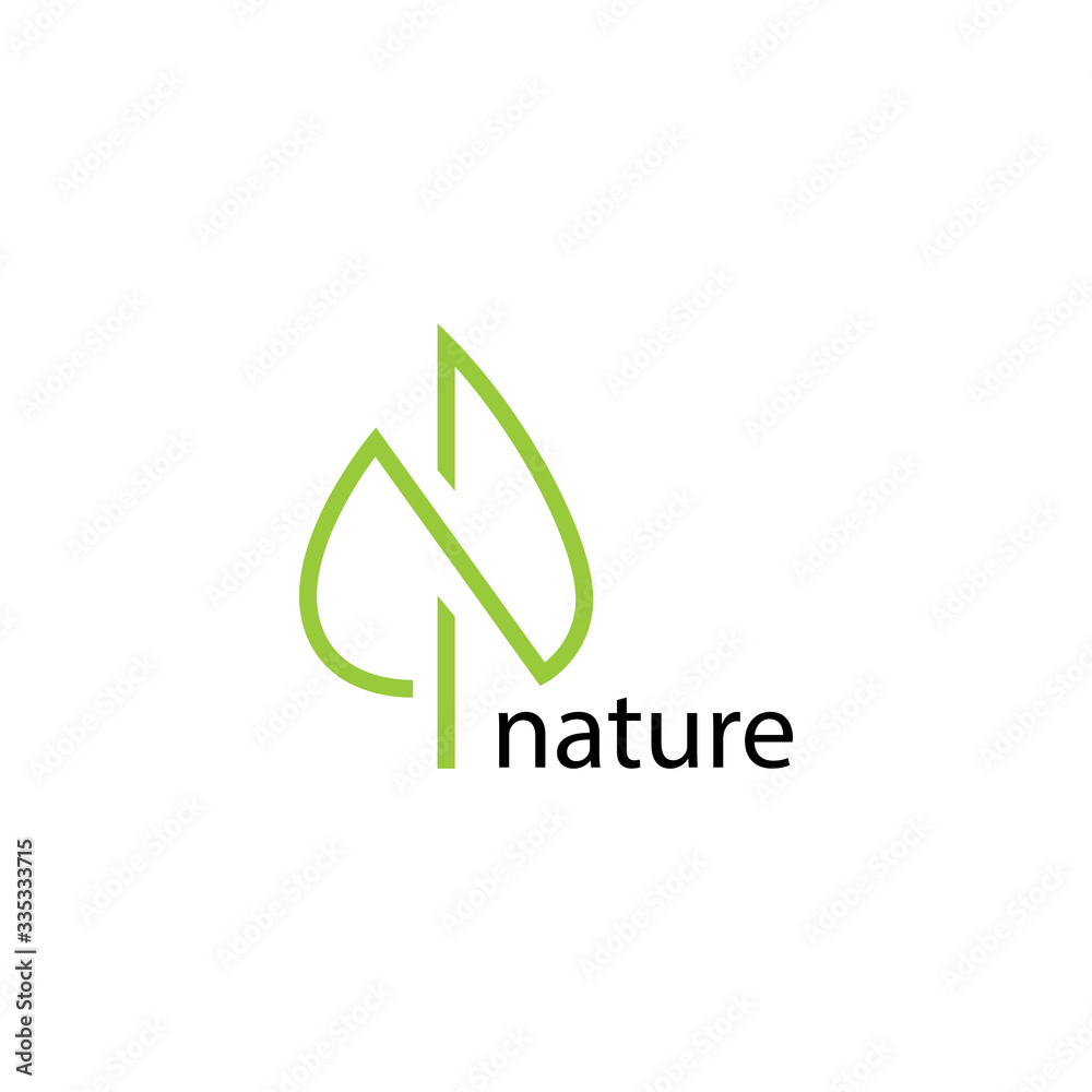 N nature logo concept template. N nature logo concept template.