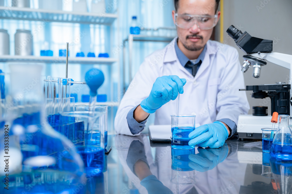 Chemical scientist Is developing an antiseptic from alcohol, alcohol product for anti-virus COVID-19 Chemical scientist Is developing an antiseptic from alcohol, alcohol product for anti-virus COVID-19