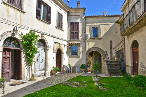 Castel San Vincenzo  Italy  07 12 2018. A narrow street between the houses of a village in the Molise region