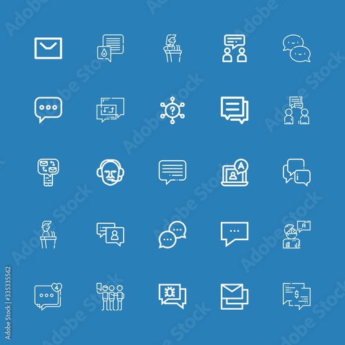 Editable 25 dialog icons for web and mobile