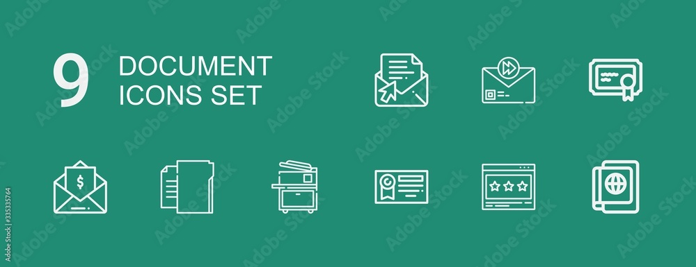 Editable 9 document icons for web and mobile Editable 9 document icons for web and mobile