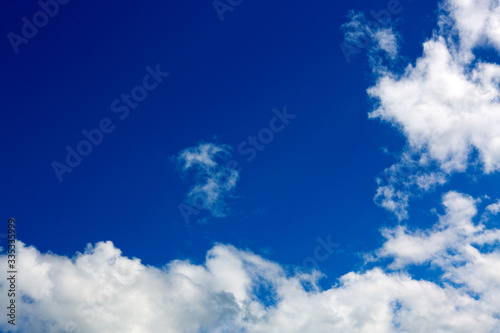 Big clouds and blue sky background . Nature background.