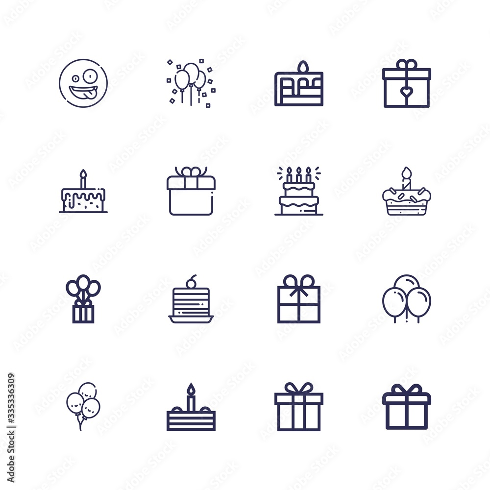 Editable 16 anniversary icons for web and mobile Editable 16 anniversary icons for web and mobile