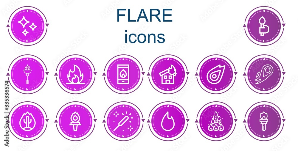 Editable 14 flare icons for web and mobile Editable 14 flare icons for web and mobile