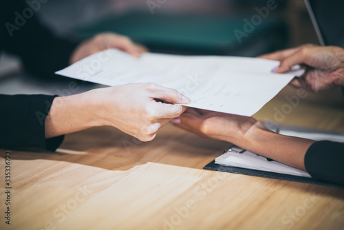 Fotografía business approve and certificate concept, confirmation of business marketing doc