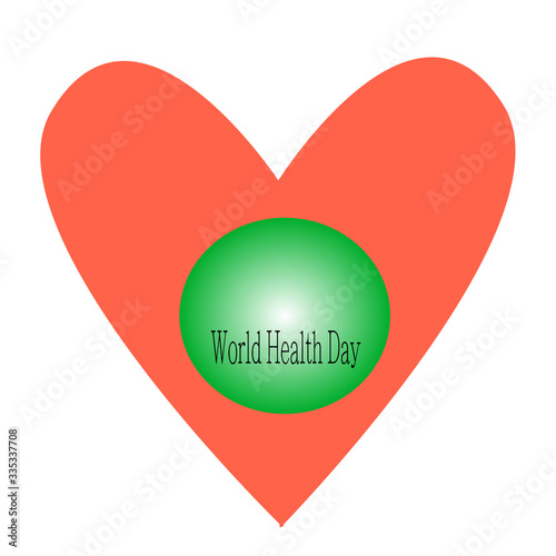 Abstract vector concept of world health day with heart and text