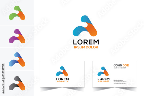 Letter A logo icon design template elements
