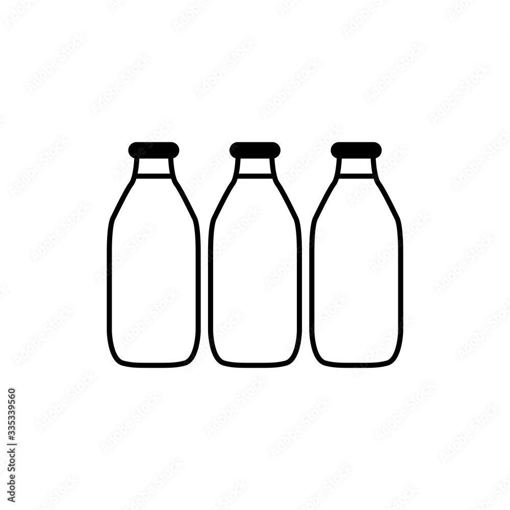 Milk Bottle Icon Vector Logo