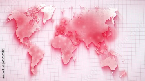 Virus COVID-19 spreading from East to West over the world
