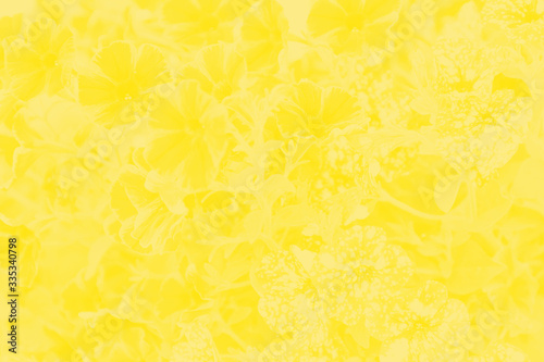 Vivid yellow patchy floral background  flowers pattern