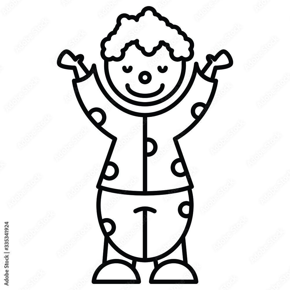 Whiteface Clown Concept, circus and amusement park things on white bakcground, Gags Vector Icon Design Whiteface Clown Concept, circus and amusement park things on white bakcground, Gags Vector Icon Design